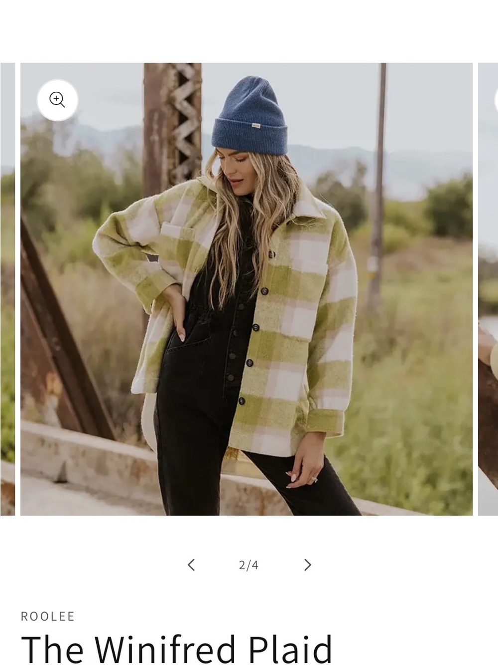 Roolee The Winifred Olive & Cream Plaid Shacket